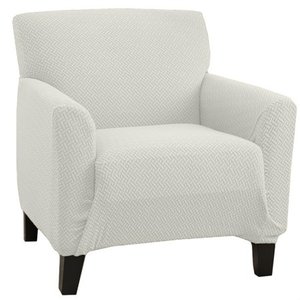 lot 2029 image: Great Bay Home Jenga Knitted Jacquard Stretch Chair Slipcover