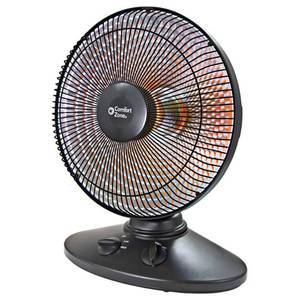 lot 2040 image: Comfort Zone 7001000-Watt Oscillating Parabolic Dish Radiant Electric Portable Space Heater , Black