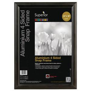 lot 2063 image: Stewart Superior SECO Front Load Easy Open Snap PosterPicture Frame 24 x 36 Inches, Black Aluminum Frame (SN2436Black)