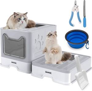 lot 2051 image: Collapsible 15x19 Gray Cat Litter Box