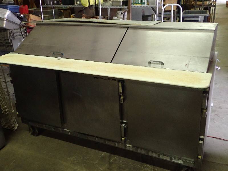 lot 615 image: 72� Beverage Air Refrigerated Stainless Prep Table