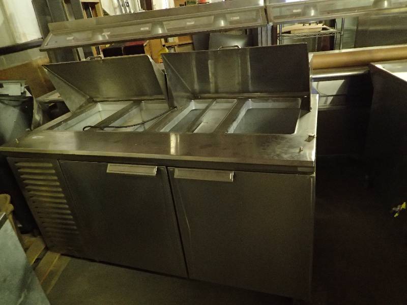 lot 632 image: 62 Commercial Sandwich Prep Table on Casters