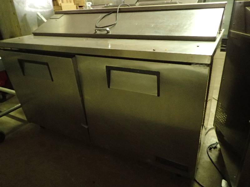 lot 678 image: True 60 Refrigerated Sandwich Prep Table on Casters