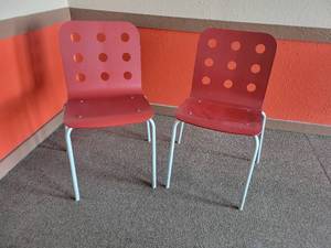 lot 3518 image: Set of 2 Wooden Curved Back Chairs