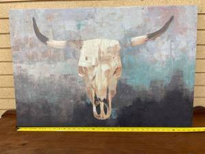 lot 60418 image: skull canvas painting