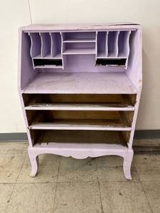 lot 60420 image: purple wood desk needing some love