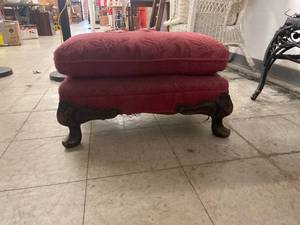 lot 60442 image: vintage red foot stool
