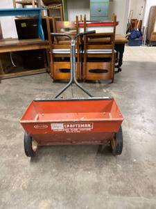 lot 60472 image: vintage metal lawn seeder