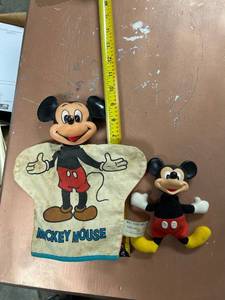 lot 60536 image: old Mickey Mouse hand puppet and a friend