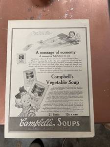 lot 60548 image: vintage Campbell and Red Cross add 2 sided