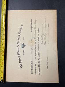 lot 60643 image: 1925 Menninger bible study certificate