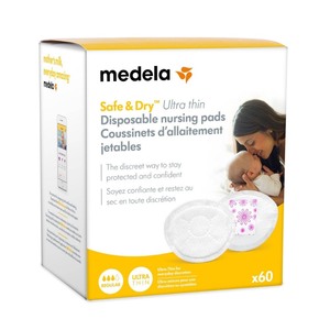lot 2413 image: Medela Safe & Dry Ultra Thin Disposable Nursing Pads, 120ct