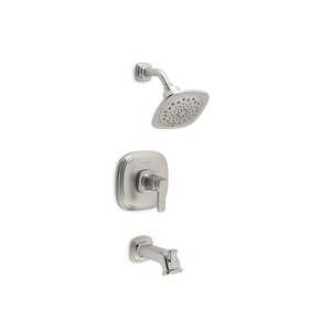 lot 2429 image: KOHLER Numista Single-Handle 3-Spray Wall-Mount Tub and Shower Faucet in Vibrant Brushed Nickel (Valve Included)