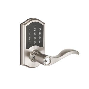 lot 2431 image: Defiant Castle Satin Nickel Electronic Touchpad Door Lever