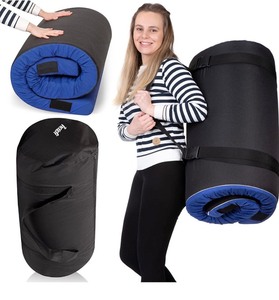 lot 2443 image: Memory Foam Camping Mattress - Waterproof Foldable Roll Up Floor Mattress - Portable Foam Sleeping Pad for Camping 75x28x� Mat Pad Floor Bed Roll