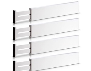 lot 2448 image: Bamboo Adjustable Drawer Dividers Organizers - Large Expandable Utensil Organ...