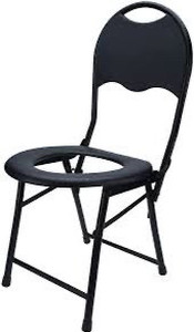 lot 2453 image: SearQing Portable Camping Toilet Chair Toilet Seat with Backrest, Outdoor Road Toilet Porta Potty Chair Collapsible for Camping, Hiking, Trips, Home Use, Black