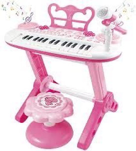 lot 2464 image: Toddler Piano Toy Keyboard for Kids, 31-Key Electronic Musical Instrument with Microphone, Pink Multifunctional Music&Sound, Educational First Birthday Gift Toys for 3 4 5 6 7 Year Old Girls