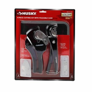 lot 2469 image: Husky 4-Piece PVC Cutting Kit with Foldable Pouch and Replacement Blades