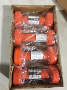 lot 2477 image: set of 4 Gaiam Neoprene Dumbbell, Orange, 5 Lbs, Single Weight