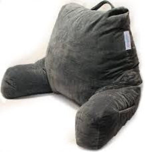 lot 2483 image: Joeys Room Reading Pillow Bed Wedge Large Adult Backrest Lounge Cushion with Arms and Pockets  Back Support for Sitting Up in Bed  Couch