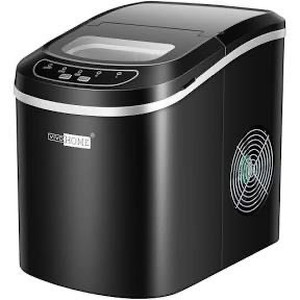 lot 2556 image: VIVOHOME Electric Portable Compact Countertop Automatic Ice Cube Maker Machine with Hand Scoop and Self Cleaning Function 26lbsday Black