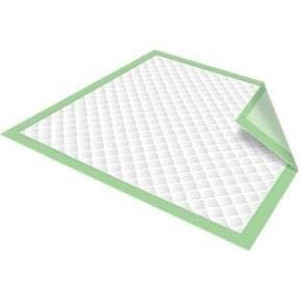 lot 2562 image: set of 150 total(350pk) HealthLine Chux Disposable Underpads by Healthline, Disposable Waterproof Absorbent Incontinence Bed Pads for Adults, Elderly, Pets, Medical Chucks Pads &amp Mattress Protector, 23X36, Green