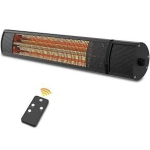 lot 2576 image: PatioBoss 1500-Watt Wall Mounted Outdoor Metal Electric Patio Heater with Remote Control