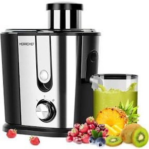 lot 2599 image: Juicer Machines, HERRCHEF 600W Juice Extractor with 3 Wide Mouth, 2 Speed Stainless Steel Compact Centrifugal Juicer for Vegetable and Fruit Easy to Clean, with Anti-drip, BPA-Free