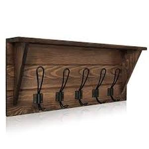 lot 2586 image: Wooden Coat Hanger Shelf combo