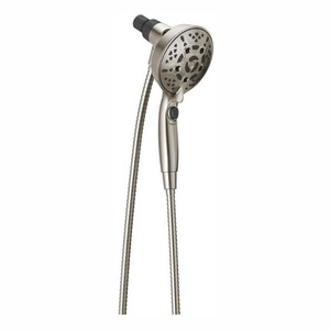 lot 2515 image: SureDock 7-Spray Handheld Showerhead with H2Okinetic and Pause in SpotShield Brushed Nickel
