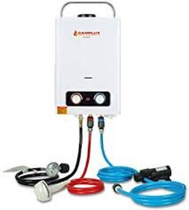 lot 2518 image: CAMPLUX ENJOY OUTDOOR LIFE BD158 1.58GPM Outdoor Propane Tankless Gas Water Heater