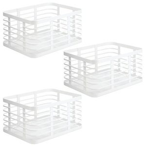 lot 2539 image: mDesign Metal Wire Food Organizer Storage Bin, 3 Pack