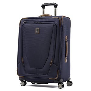 lot 51821 image: Travelpro Crew Softside Expandable Luggage, Patriot Blue, Checked-Medium 25-Inch