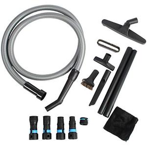 lot 51829 image: Cen-Tec Systems 10 Ft. Home and Shop Vacuum Hose with Expanded Multi-Brand Power Tool Dust Collection Adapter Set, Black