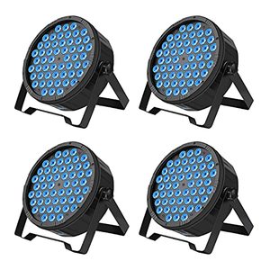 lot 51866 image: Betopper RGB Stage Lights 54 x 1.5W LED Par Lights, 4 Pack