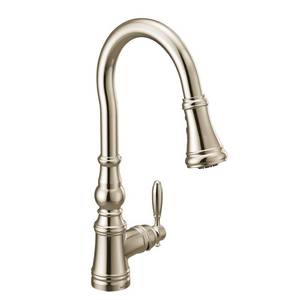 lot 51887 image: Moen Weymouth 1.5 GPM Single Hole Pull Down Kitchen Faucet