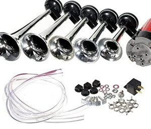 lot 51906 image: ePathChina 5pcs 125dB 12V Silver Trumpet Musical Dixie Duke Hazzard Car Truck Boats Air Horn