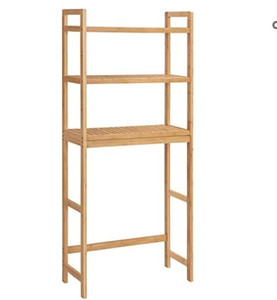 lot 51907 image: SONGMICS Over The Toilet Storage, 3-Tier Bamboo Bathroom Organizer