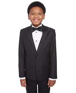 lot 51911 image: Calvin Klein Boys Big Formal Suit Jacket, Black Jacquard, 14