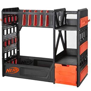 lot 51913 image: NERF Elite Blaster Rack, Storage for up to Six Blasters, Orange and Black