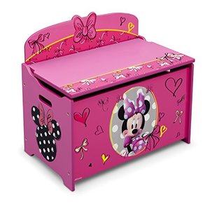 lot 51940 image: Delta Children Deluxe Toy Box, Disney Minnie Mouse