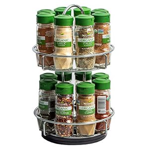 lot 51956 image: McCormick Gourmet Two Tier Chrome Organic Spice Rack Organizer with Spices Included, 15.41 oz