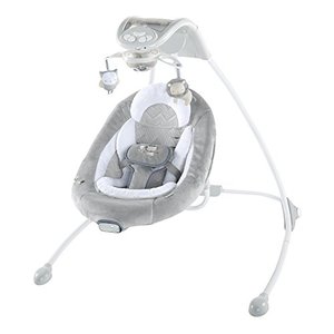 lot 51957 image: Ingenuity DreamComfort InLighten Cradling Swing - Foldable Swing with USB cord - Braden