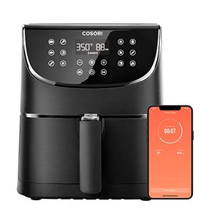 lot 51960 image: COSORI Smart WiFi Air Fryer, 5.8 QT, Black