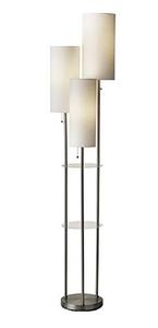 lot 51964 image: Adesso Trio Floor Lamp, Brushed Steel