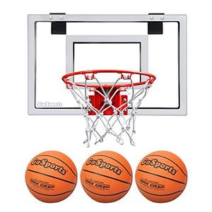 lot 51972 image: GoSports Basketball Door Hoop with 3 Premium Basketballs- Standard Size