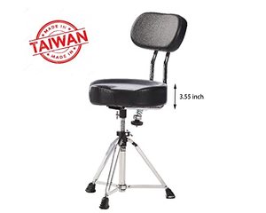 lot 51977 image: Boltd Drum Throne,Adjustable Motorcycle Style with Large Backrest Seat Comfortable Percussion Stool