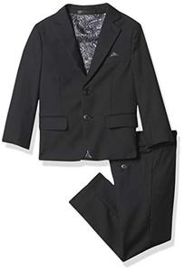 lot 51998 image: Isaac Mizrahi Boys Slim Fit Solid 2pc Suit, Black, 16