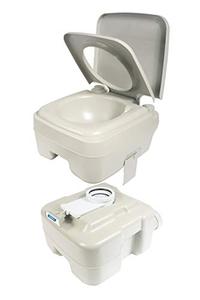 lot 52497 image: Camco Portable Travel Toilet-Designed for Camping, RV, Boating and Other Recreational Activities - 5.3 Gallon , White